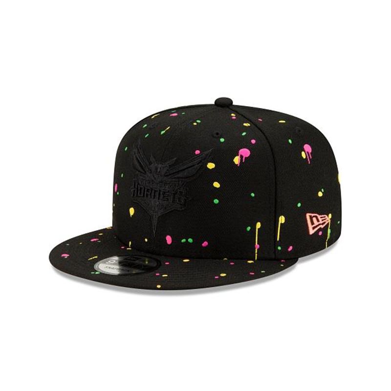 NBA Charlotte Hornets Neon Splatter 9Fifty Snapback (WHQ5666) - Black New Era Caps